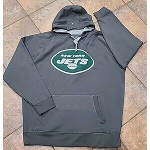 NFL New York Jets Gray Pullover Hoodie Sweatshirt Size XL Antigua NWT Football